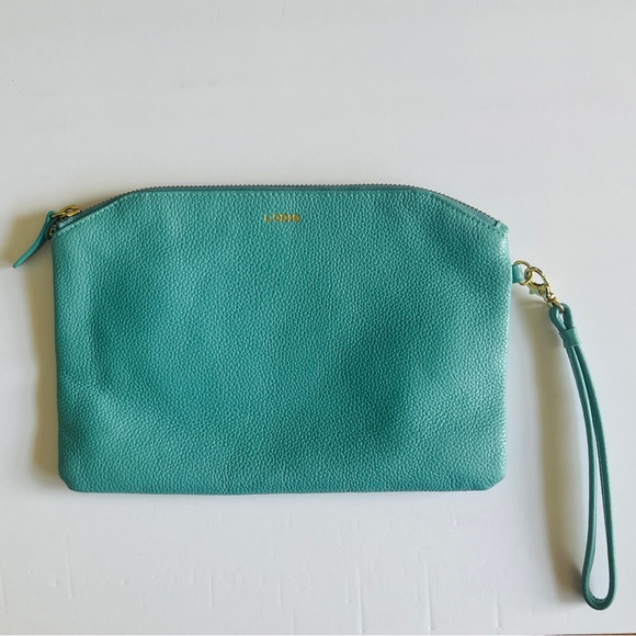 Lodis Turquoise Wristlet with Gold Accents - Picture 1 of 4
